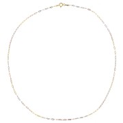 Collar Rectángulo 1.7mm - Plata 925 - Dorado con oro fino - Oro Rosa x45cm