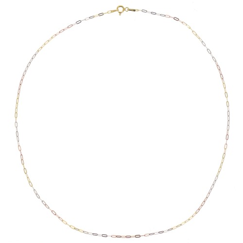 Collar Rectángulo 1.7mm - Plata 925 - Dorado con oro fino - Oro Rosa x45cm