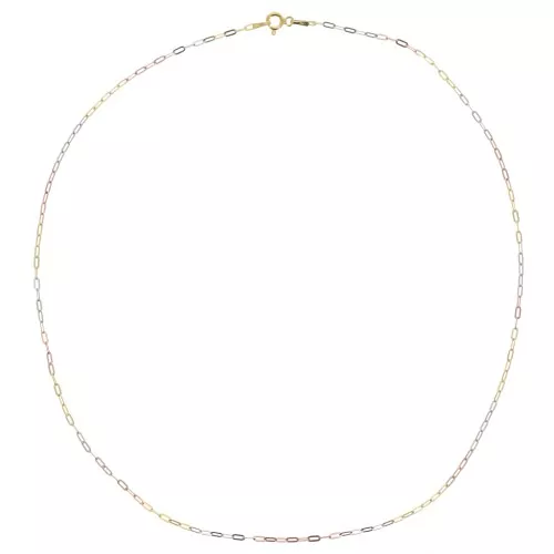 Collar Rectángulo 1.7mm - Plata 925 - Dorado con oro fino - Oro Rosa x45cm