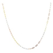 Collar Rectángulo 1.7mm - Plata 925 - Dorado con oro fino - Oro Rosa x45cm