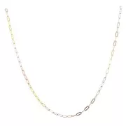 Collar Rectángulo 1.7mm - Plata 925 - Dorado con oro fino - Oro Rosa x45cm