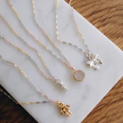 Collar Rectángulo 1.7mm - Plata 925 - Dorado con oro fino - Oro Rosa x45cm