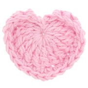 Colgante corazón de ganchillo 32x40 mm - Rosa claro x1|raw }}