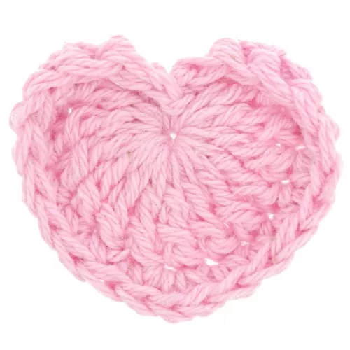 Colgante corazón de ganchillo 32x40 mm - Rosa claro x1