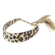 Pulsera ajustable de 19 mm de ancho - estampado de leopardo - Marrón - Negro x1