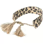 Pulsera ajustable de 19 mm de ancho - estampado de leopardo - Marrón - Negro x1