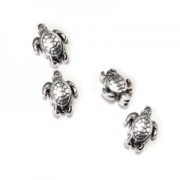 Cuenta mini tortuga 9x7 mm Dorado con oro fino x1