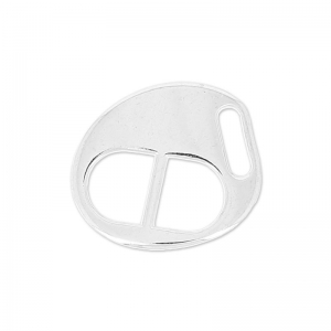 Cierre ovalado 14x12 mm para cordón 5 mm Chapado Plateado envejecido x1