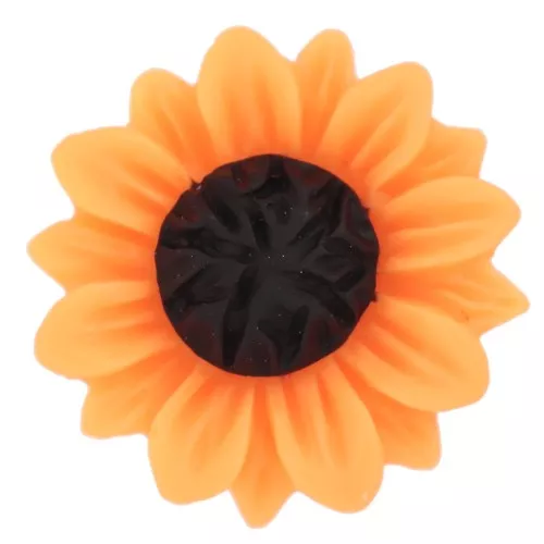 Cabujón girasol resina 18 mm - Naranja - Marrón x1