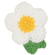 Colgante Flor de ganchillo 47x40 mm - Blanco - Amarillo - Verde x1|raw }}