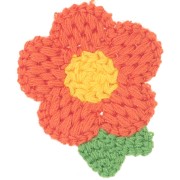 Colgante Flor de ganchillo 47x40 mm - Naranja - Amarillo - Verde x1|raw }}