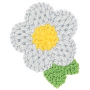Colgante flor de ganchillo 47x40 mm - Gris - Amarillo - Verde x1