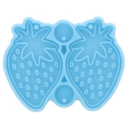 Molde de silicona para hacer colgantes de fresa en resina epoxi y polvo cerámico|raw }}