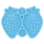 Molde de silicona para hacer colgantes de fresa en resina epoxi y polvo cerámico