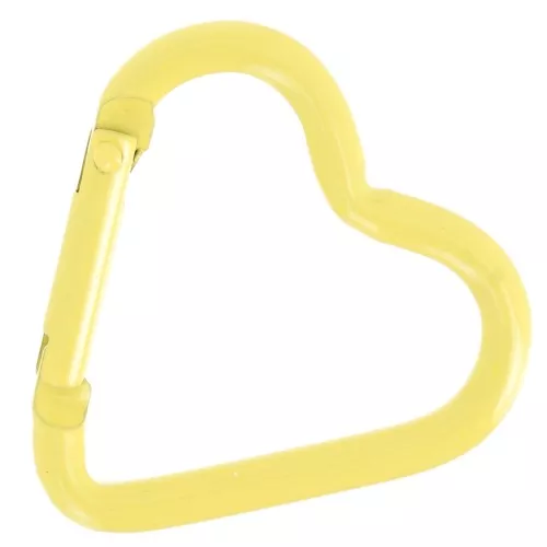 Cierre mosquetón corazón aluminio 42x44 mm - Amarillo x1