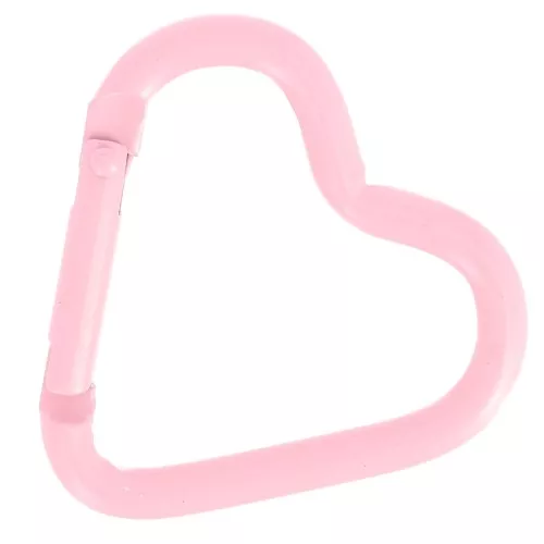 Cierre mosquetón corazón aluminio 42x44 mm - Rosa claro x1