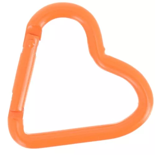 Cierre mosquetón corazón aluminio 42x44 mm - Naranja x1