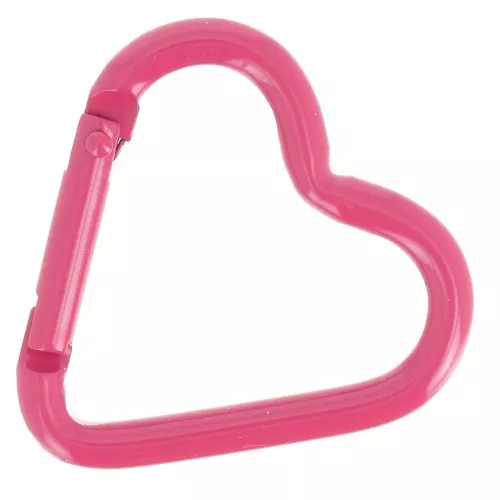 Cierre mosquetón corazón aluminio 42x44 mm - Fucsia x1