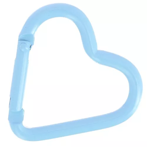 Cierre mosquetón corazón aluminio 42x44 mm - Azul cielo x1