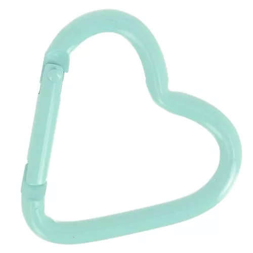 Cierre mosquetón corazón de aluminio 42x44 mm - Verde agua x1