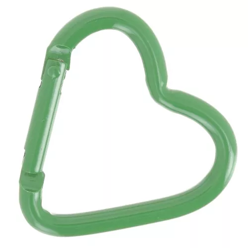 Cierre mosquetón corazón de aluminio 42x44 mm - Verde oscuro x1