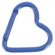 Cierre mosquetón corazón de aluminio 42x44 mm - Azul oscuro x1