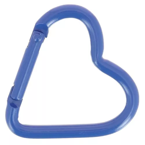 Cierre mosquetón corazón de aluminio 42x44 mm - Azul oscuro x1