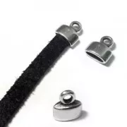 Terminal para cordón plat 5 mm Chapado Plateado envejecido x1