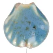 14 mm Cuentas de cerámica - Azul - Negro moteado x4