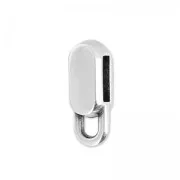 Cuenta pasante engache dije para cordón 5 mm Chapado Plateado envejecido x1