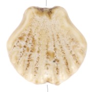 14 mm Cuentas de cerámica de concha - Beige - Moteado marrón x4|raw }}