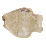 Cuenta pez de cerámica 14x19 mm - Mármol arena x1