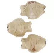 Cuenta pez de cerámica 14x19 mm - Mármol arena x1