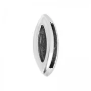 Cuenta pasante hoja 14 mm para cordón 10 mm Chapado Plateado envejecido x1