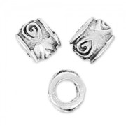 Tubos con agujeros grandes 3x3,5 mm - Chapado plateado fino envejecido x10|raw }}