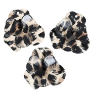 Colgante acrílico Flor en Relieve 45x50 mm - Leopardo Negro - Marrón x1
