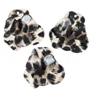 Colgante acrílico Flor en Relieve 45x50 mm - Leopardo Negro - Marrón x1
