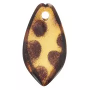 Lentejuela de pétalo de flor abombado de 19x10 mm en acrílico - Marrón moteado x12