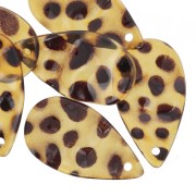 Pétalos de flores de lentejuelas arrugadas 30x17mm acrílico - Marrón moteado x6