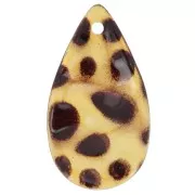 Pétalos de flores de lentejuelas arrugadas 30x17mm acrílico - Marrón moteado x6