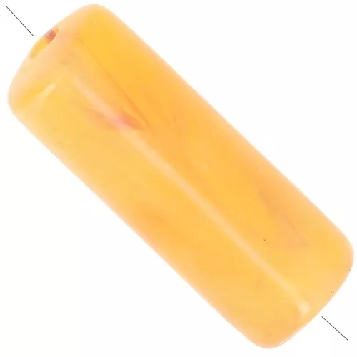 Cuentas acrílicas translúcidas tubo recto 20x8 mm - Apricot Marble x10