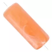 Cuentas de tubo rectas 20x8 mm en acrílico translúcido - Naranja jaspeado x10