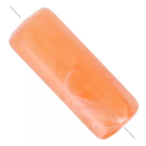 Cuentas de tubo rectas 20x8 mm en acrílico translúcido - Naranja jaspeado x10