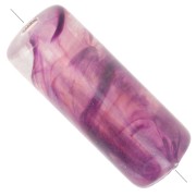 Cuentas de tubo rectas 20x8 mm en acrílico translúcido - Marbled Prune x10|raw }}