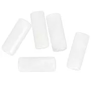 Cuentas de tubo rectas 20x8 mm en acrílico translúcido - Blanco jaspeado x10