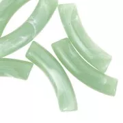 Lichen - Cuentas de tubo curvado en acrílico opaco 32x8mm - Liquen jaspeado x6 Cuentas de tubo curvado en acrílico opaco 32x8mm - Liquen jaspeado x6