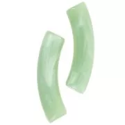 Cuentas de tubo curvado en acrílico opaco 32x8mm - Liquen jaspeado x6