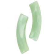Perlas de tubo curvado 32x8 mm en acrílico opaco - Liquen jaspeado x6