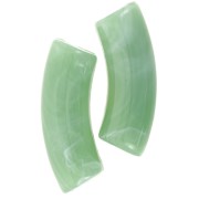 Cuentas tubo curvadas 35x11mm en acrílico opaco - Liquen jaspeado x6