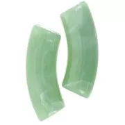 Cuentas tubo curvadas 35x11mm en acrílico opaco - Liquen jaspeado x6